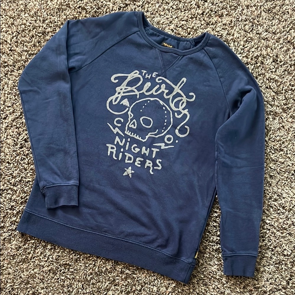 Burton Durable Goods Night Riders Skull Graphic Pullover Sweatshirt, Size XS